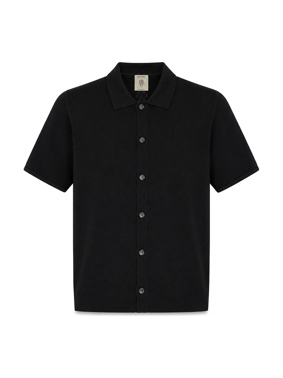Eleventy knit button shirt (black)
