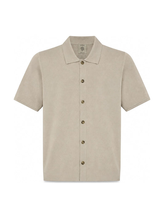 Eleventy knit button shirt (beige)