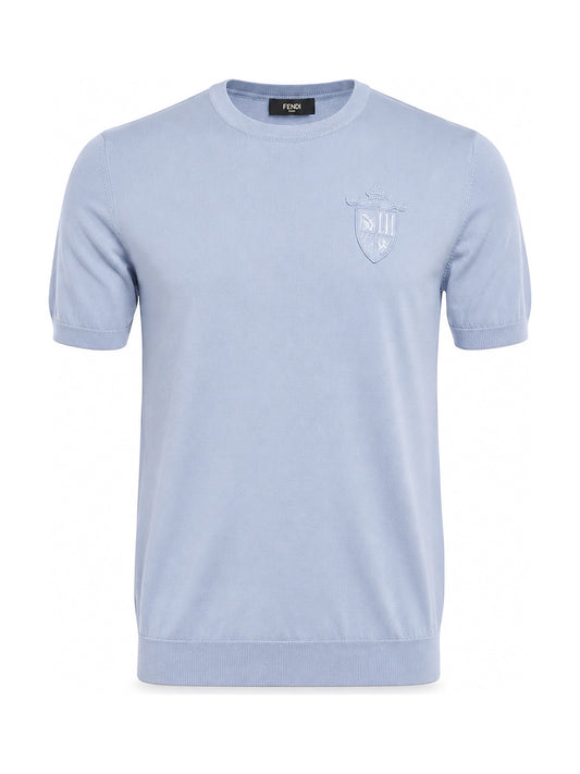 Fendi crest knit T-shirt (light blue)