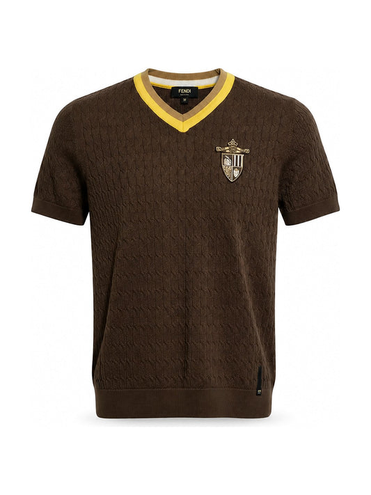 Fendi crest knit T-shirt (brown)