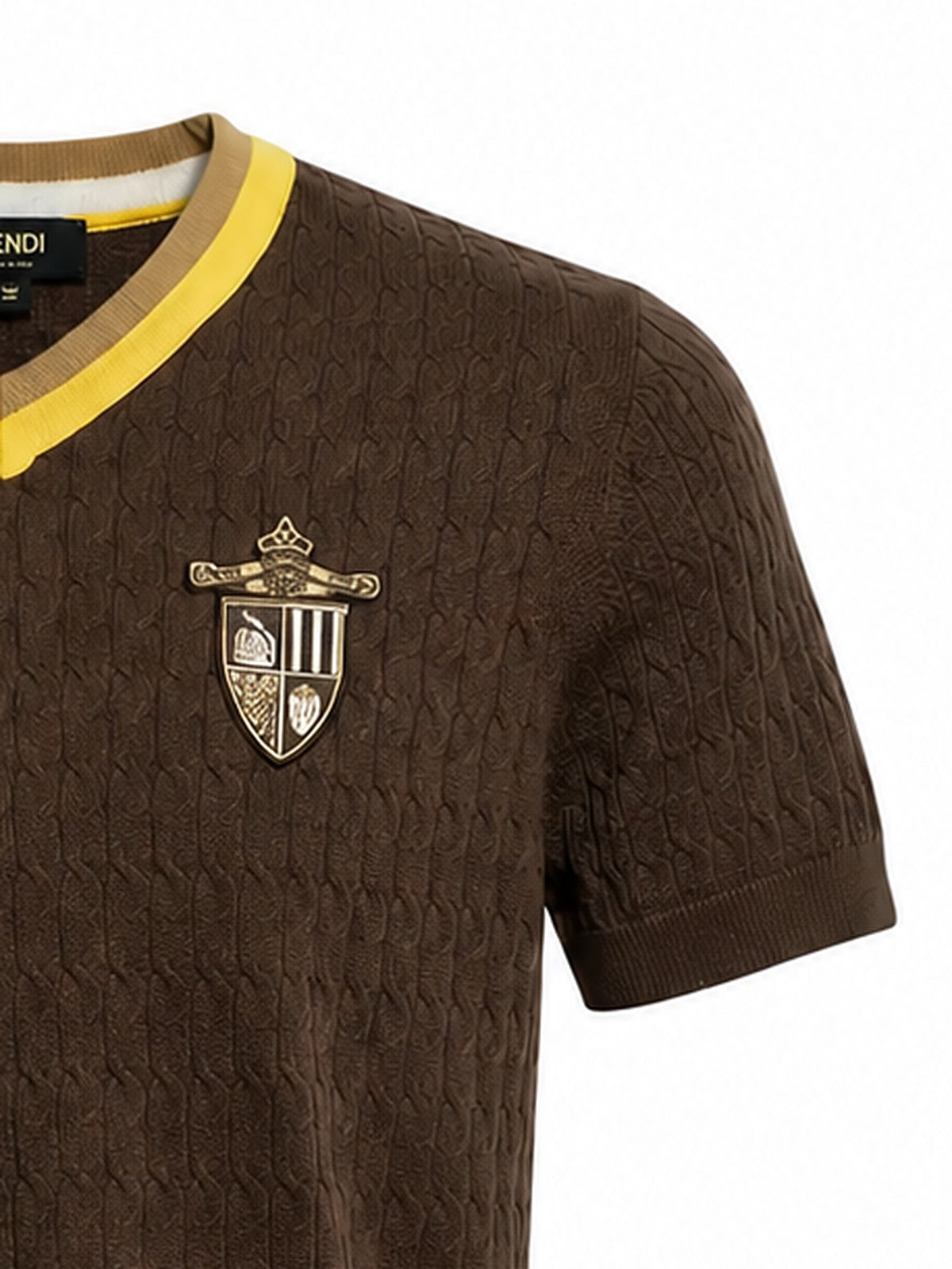 Fendi crest knit T-shirt (brown)