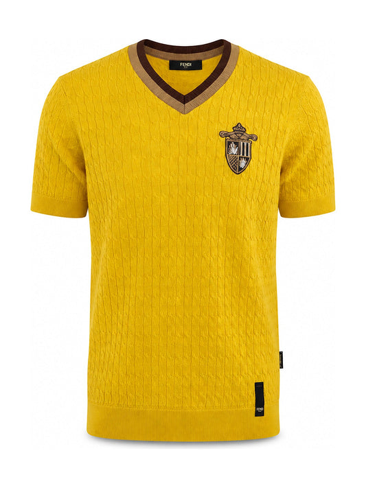 Fendi crest knit T-shirt (yellow)