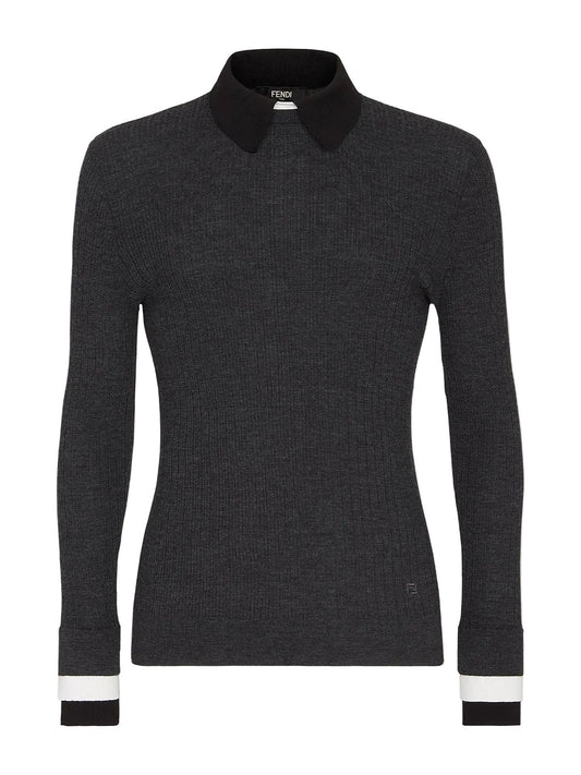 Fendi Jumper Grey wool jumper