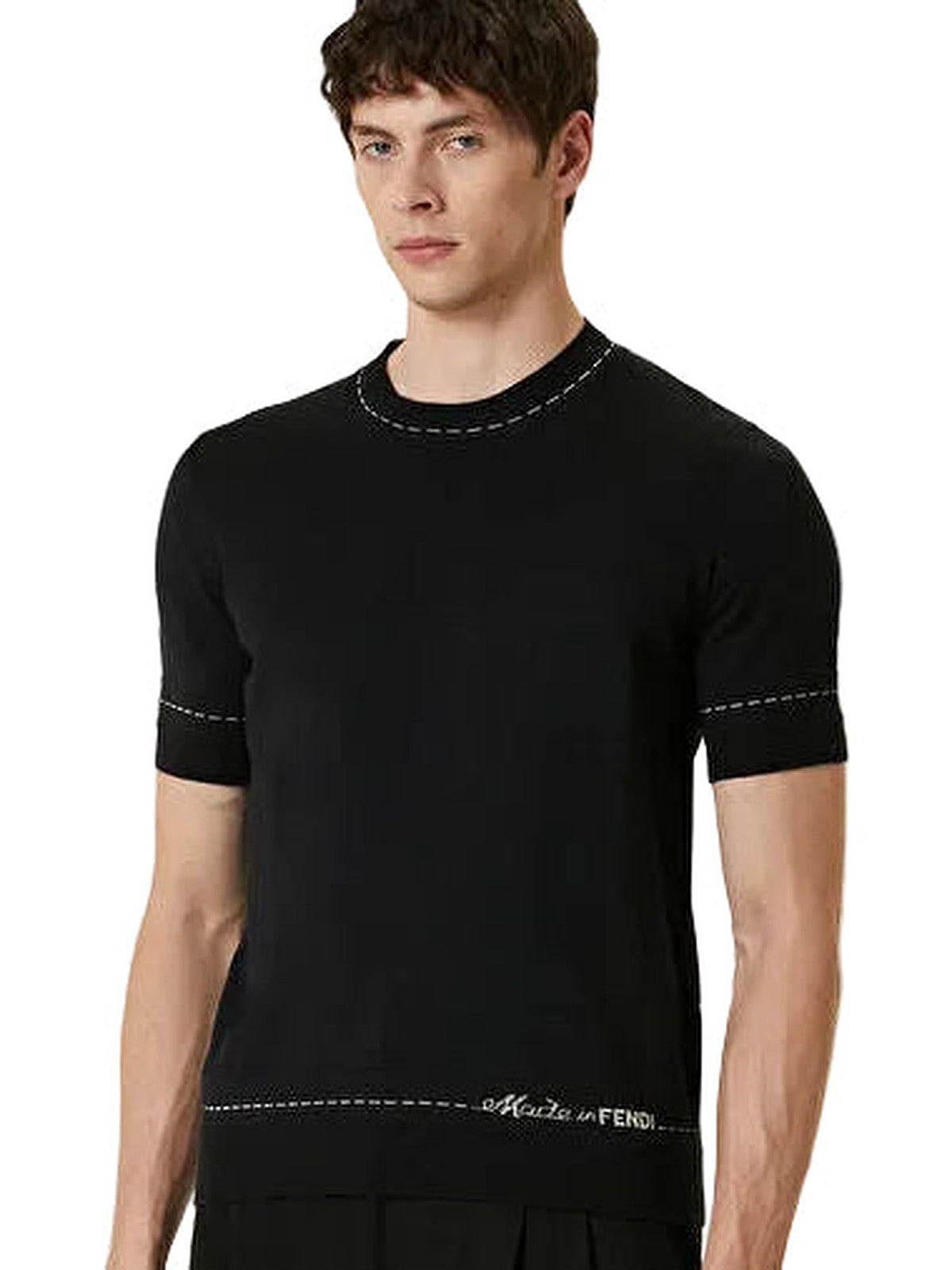 Fendi Logo Jacquard Knit Tee