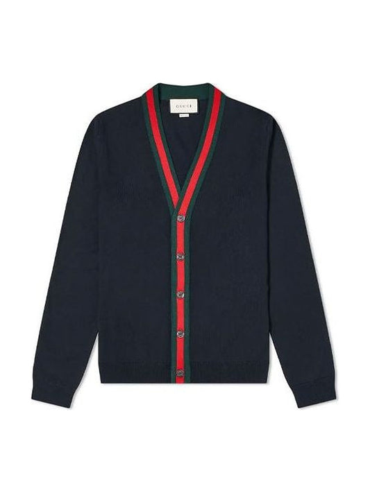 Gucci Web Stripe Cardigan (Navy)