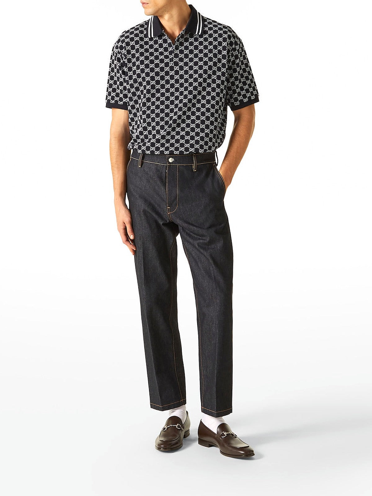 Gucci GG Piquet Jacquard Polo Shirt