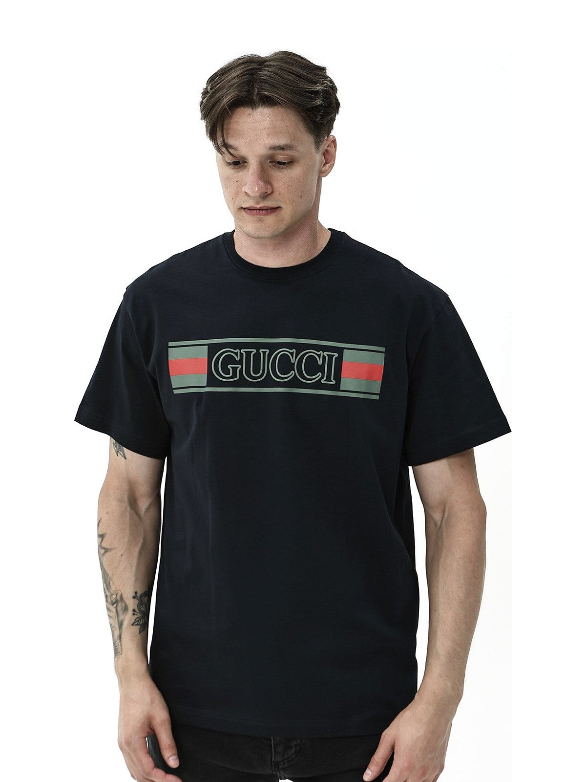 Gucci Printed Cotton T-shirt (Black)