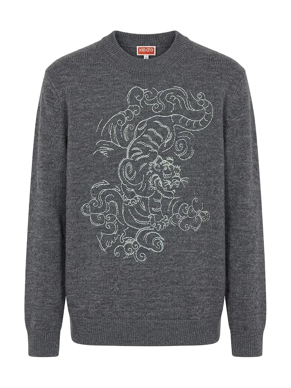 Kenzo Tiger Knit Sweater (Grey)
