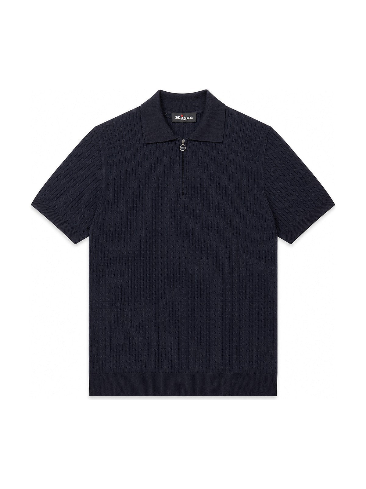 Kiton zip knit polo (navy)