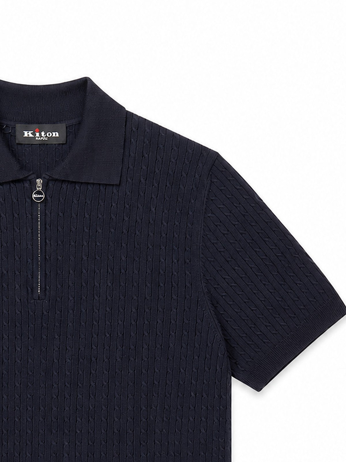 Kiton zip knit polo (navy)
