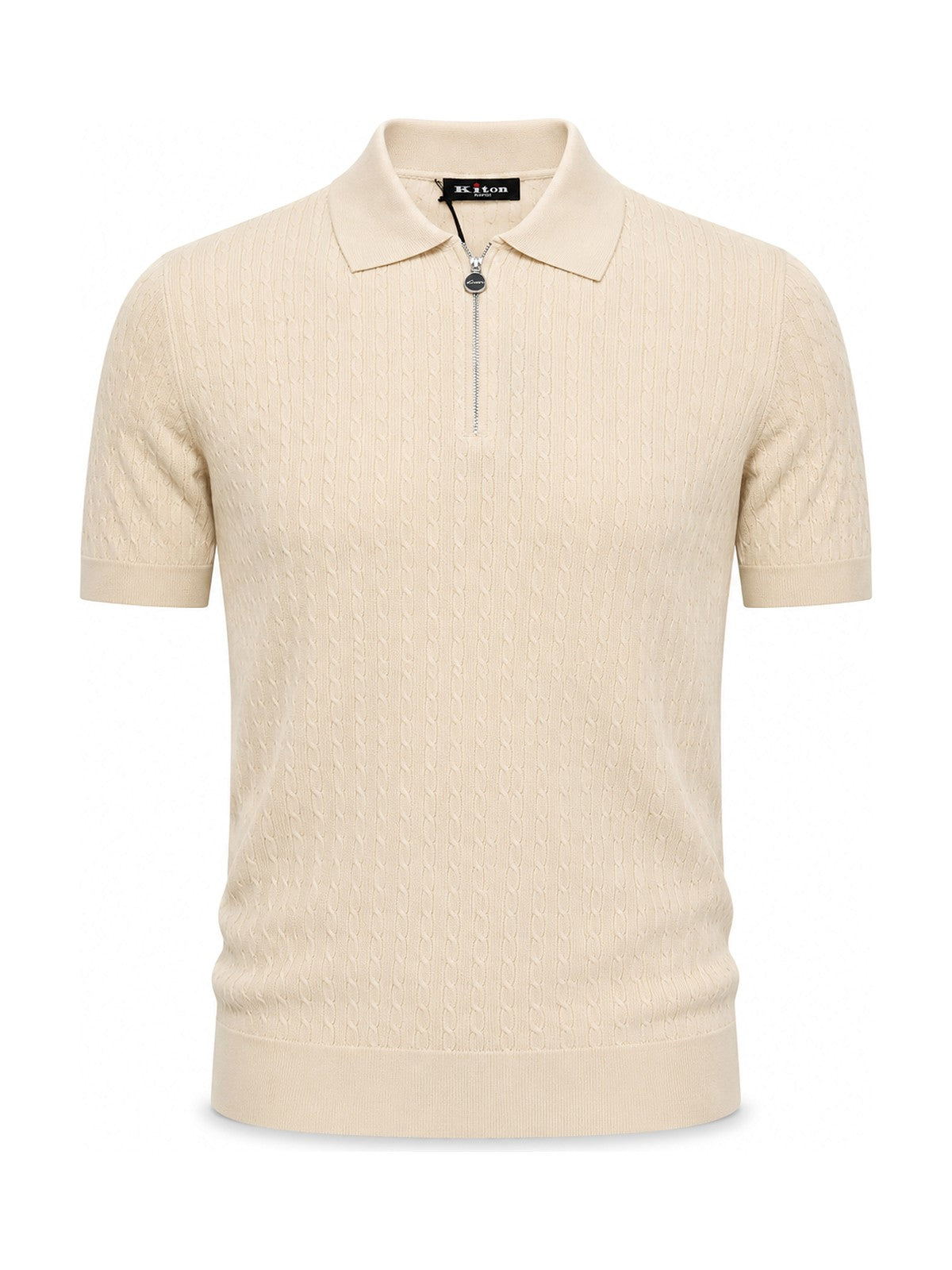 Kiton Zip Knit Polo (Beige)