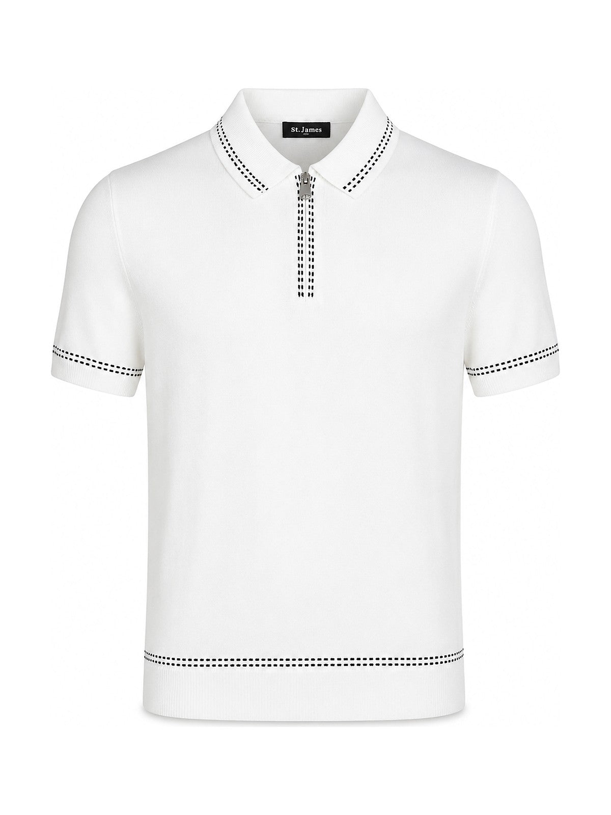 Kiton Zip Knit Polo White