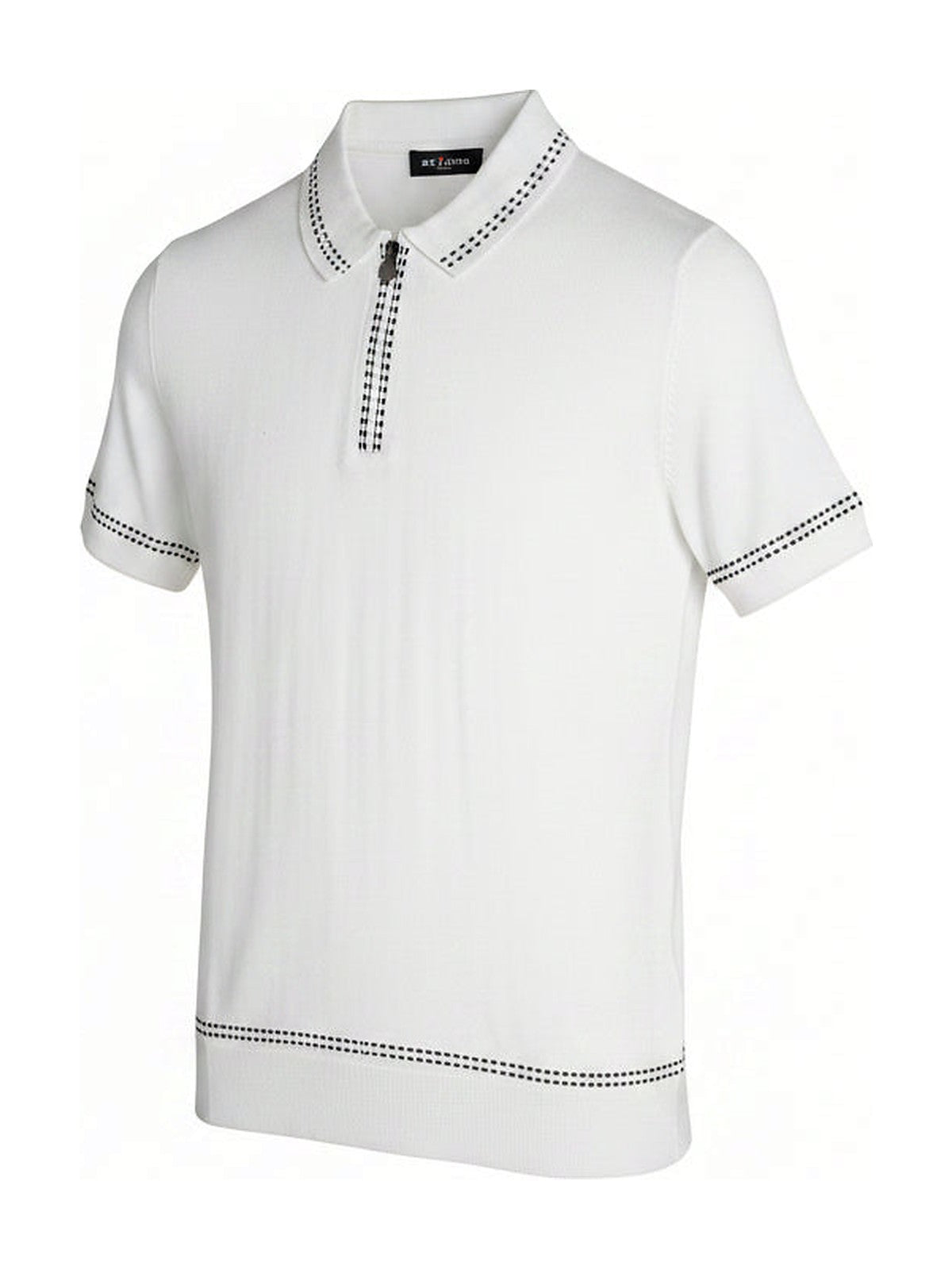 Kiton Zip Knit Polo White