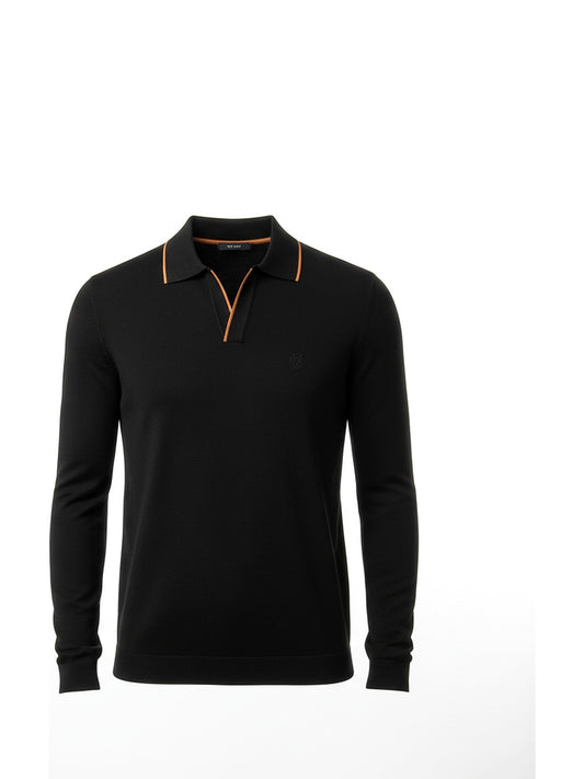 Loro Piana Knit Polo (Black)