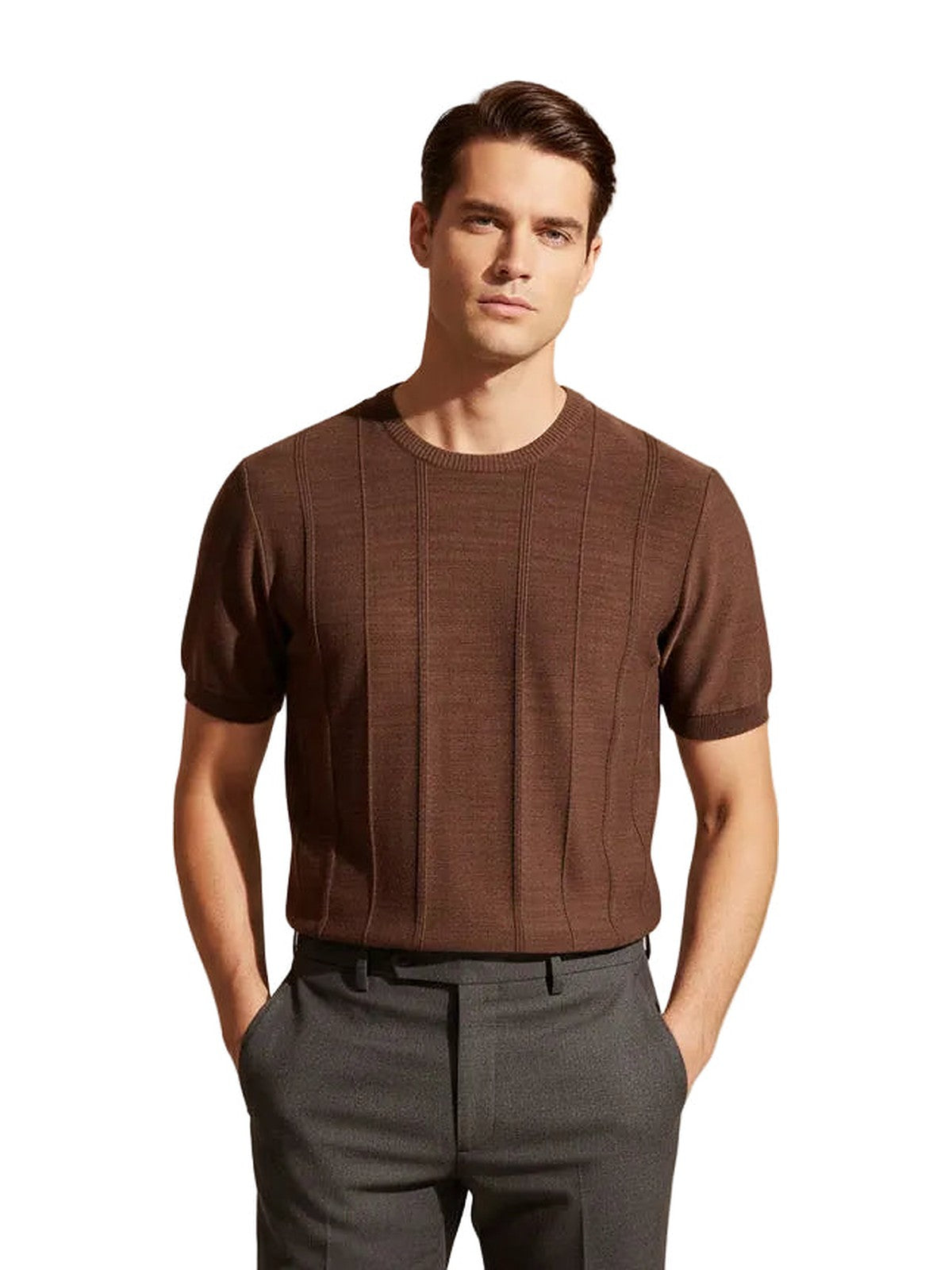 Loro Piana ribbed knit T-shirt (brown)