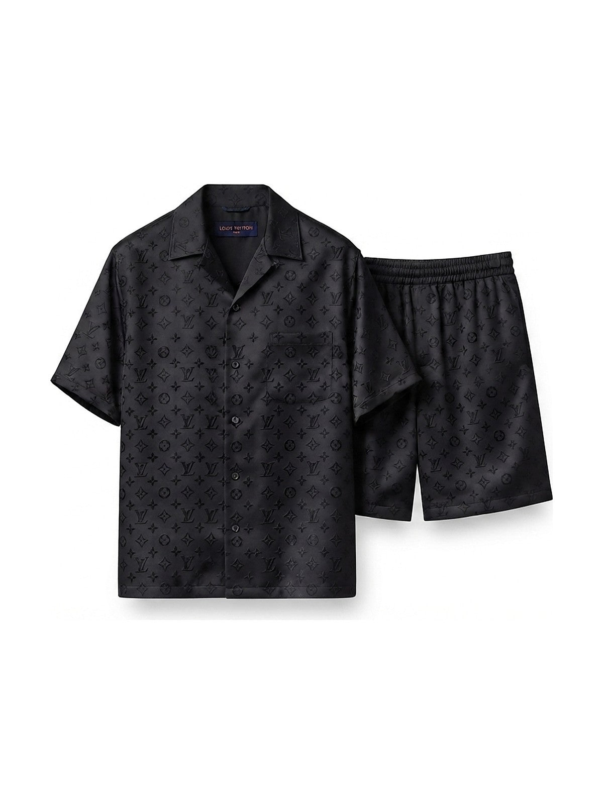 Louis Vuitton monogram shirt and shorts set (black)