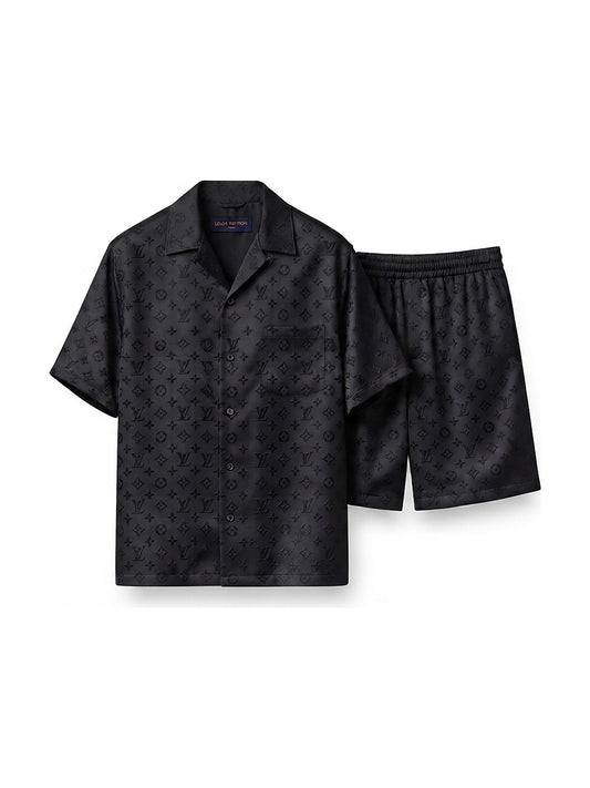 Louis Vuitton monogram shirt and shorts set (black)