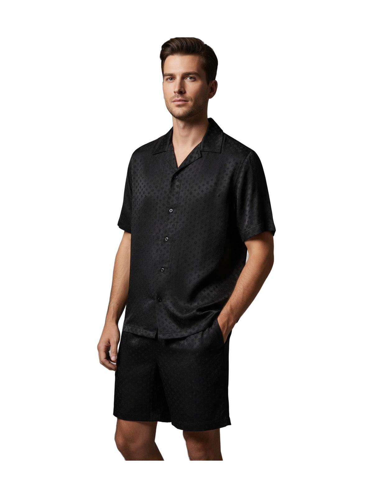 Louis Vuitton monogram shirt and shorts set (black)