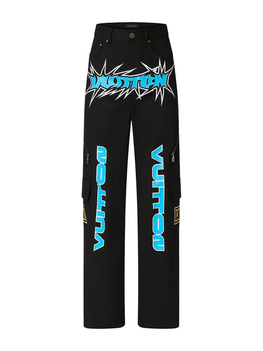 Louis Vuitton Printed Denim Pants
