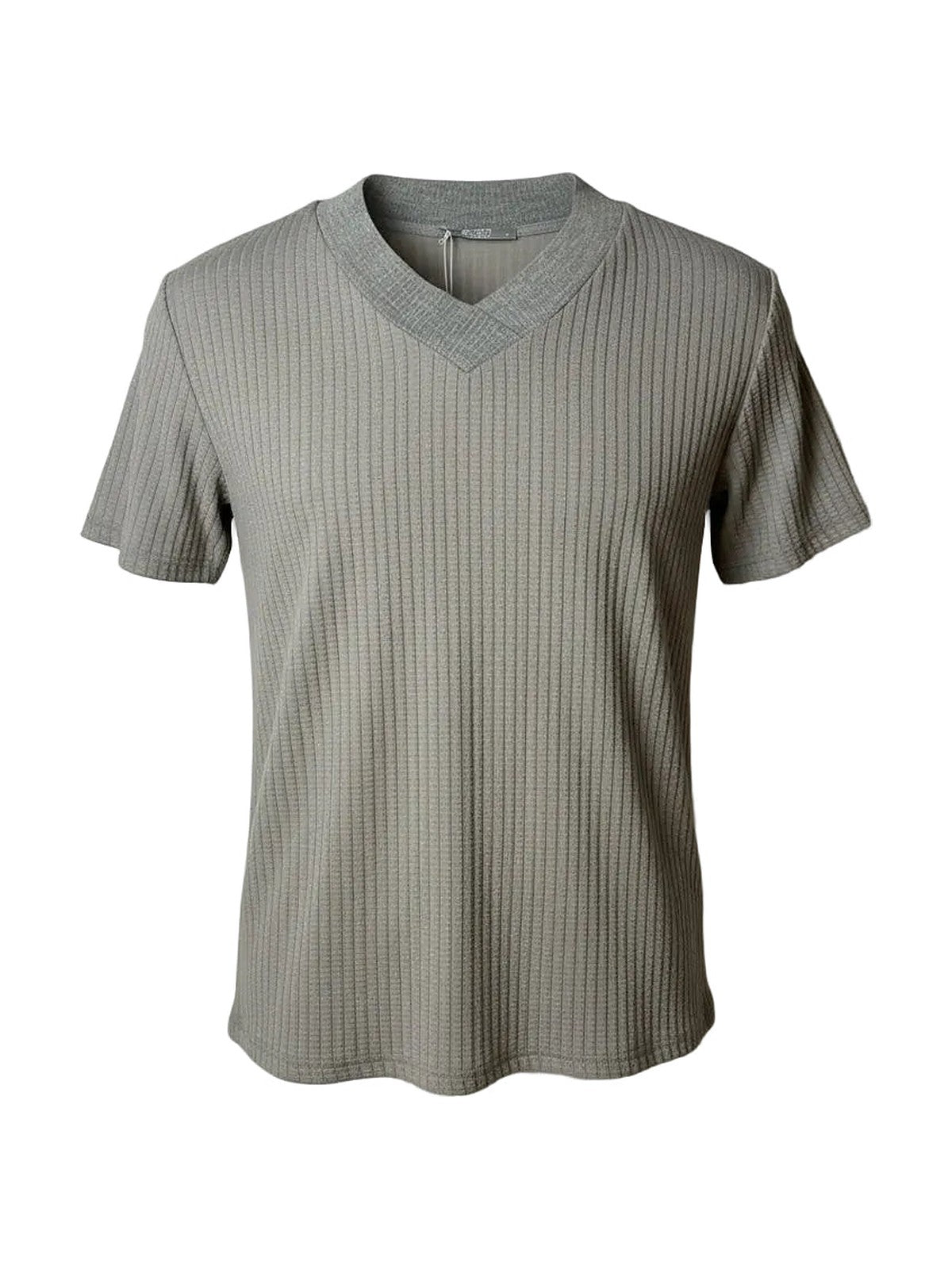 Open V-neck Knit T-shirt