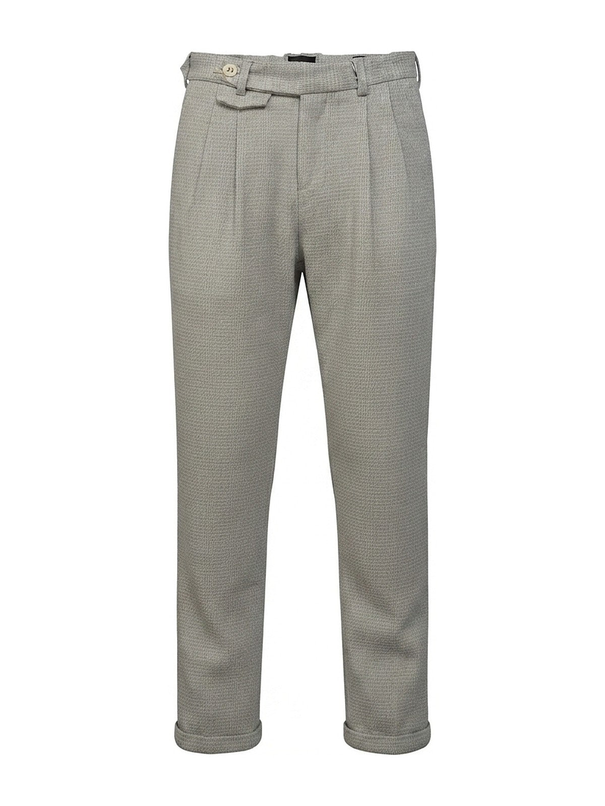 Open pleated trousers (grey)