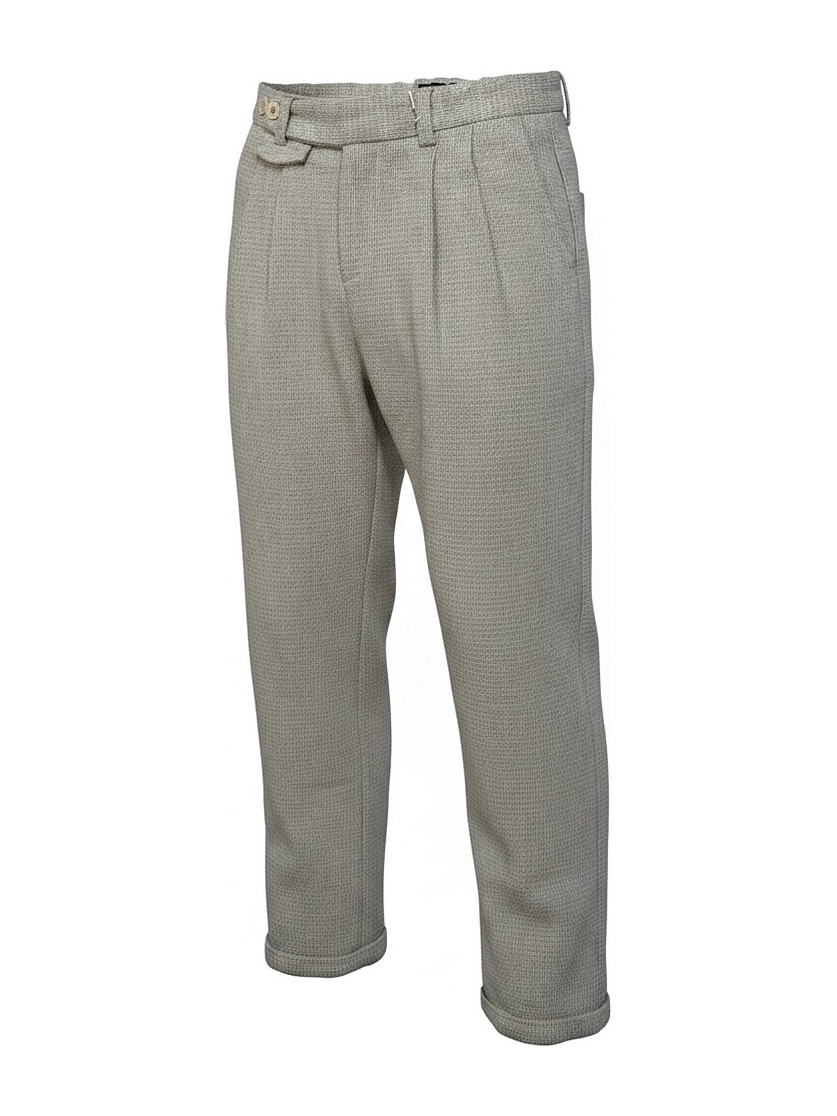 Open pleated trousers (grey)