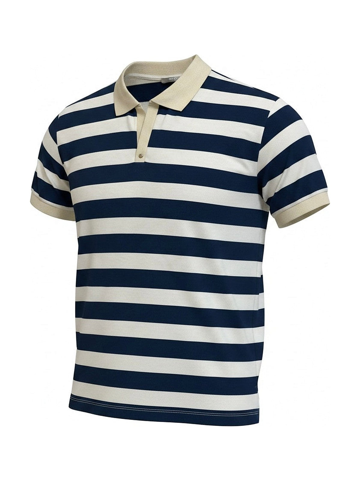 Open Striped Polo Shirt (Navy)