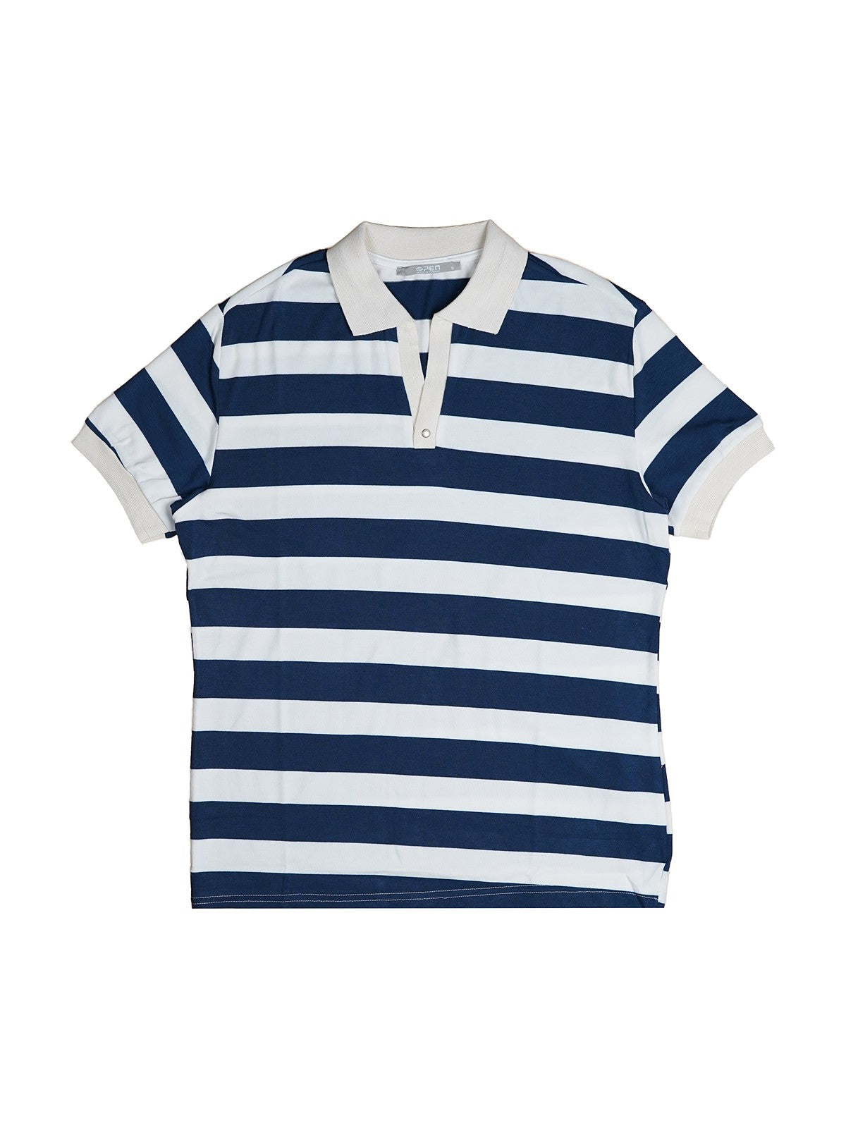 Open Striped Polo Shirt (Navy)