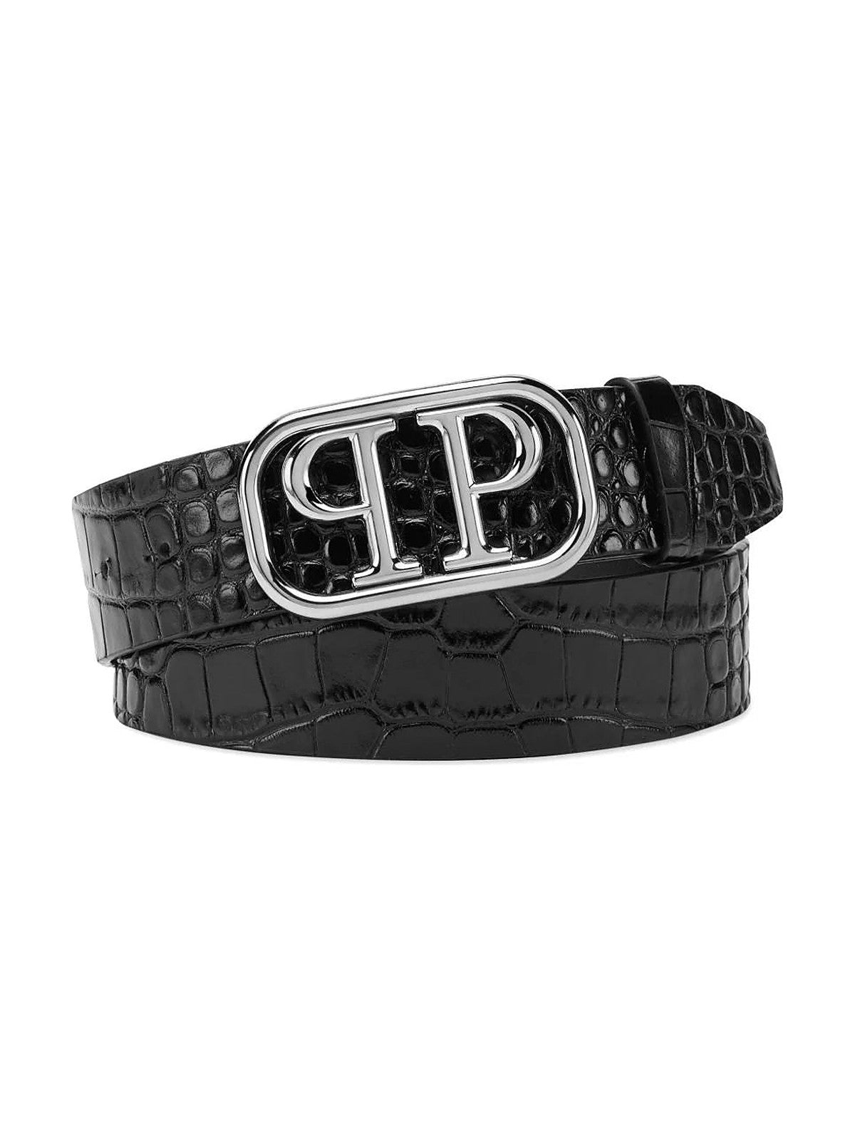 Philipp Plein Shiny Skull Leather Belt