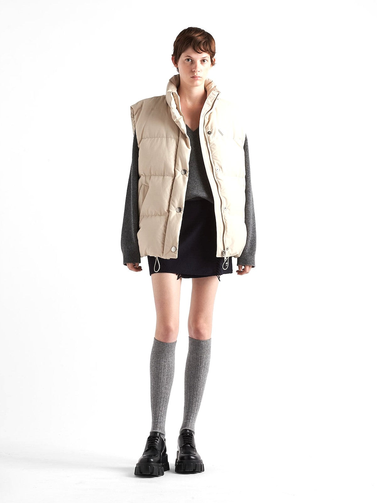 Prada Puffer Vest (Cream)