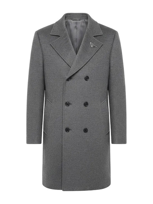 Prada Double-Breasted Coat (Grey)