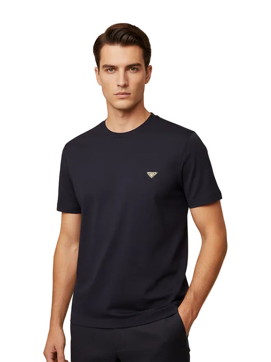 Prada Logo-Plaque T-shirt (Navy)