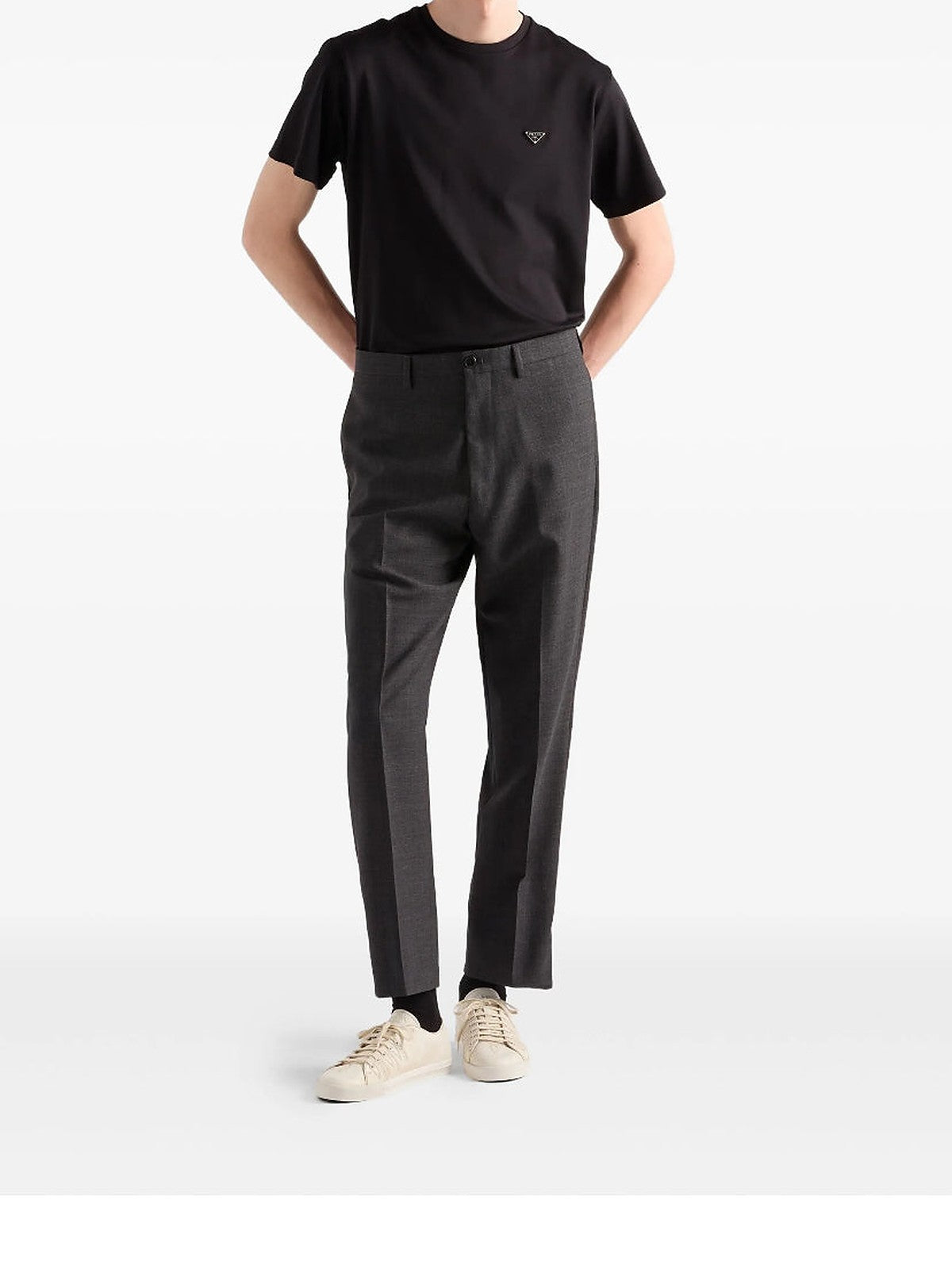 Prada Logo-Plaque T-shirt (Black)