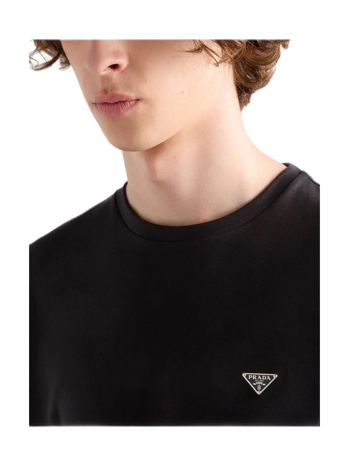 Prada Logo-Plaque T-shirt (Black)