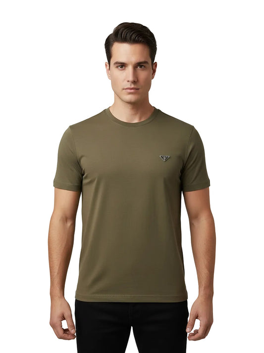 Prada Logo-Plaque T-shirt (Olive)