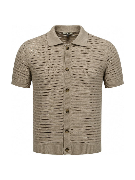 The Row knit button shirt (taupe)
