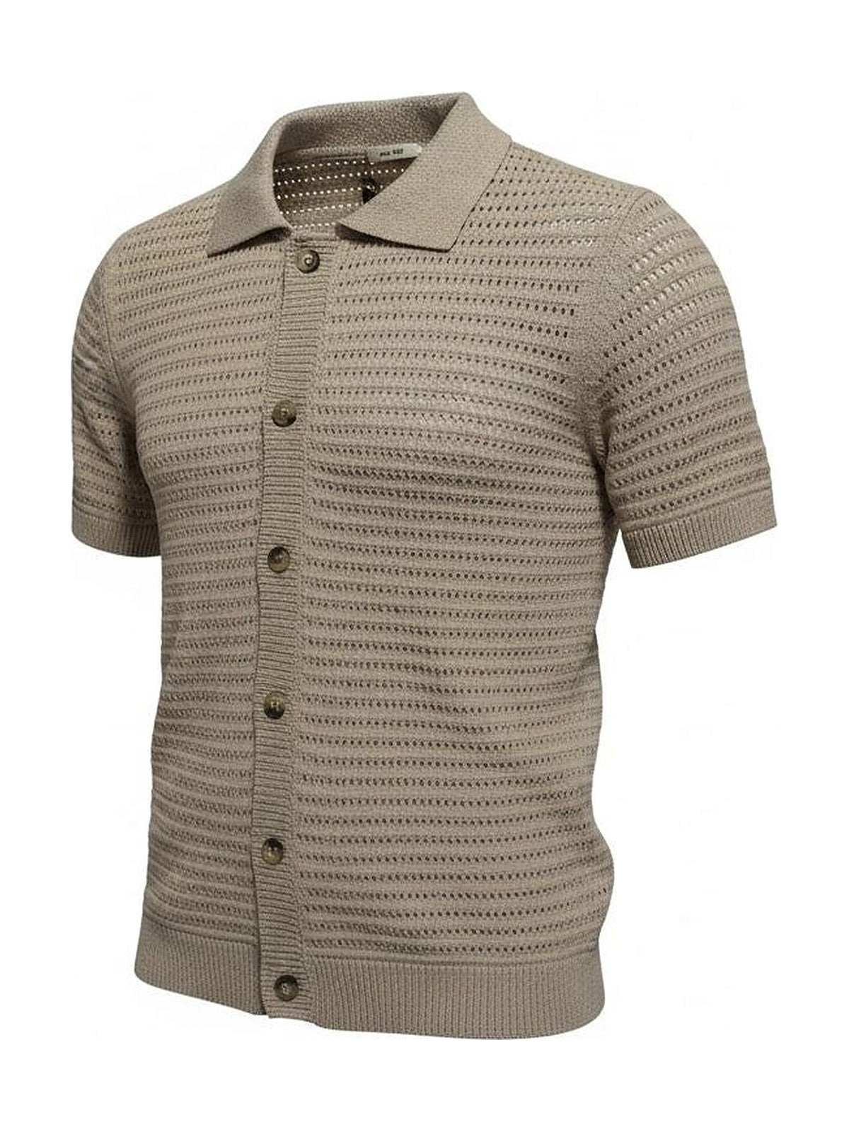 The Row knit button shirt (taupe)