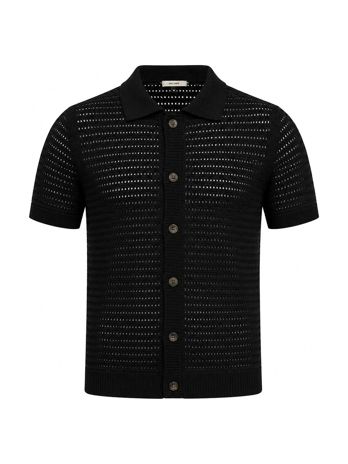The Row knit button shirt (black)