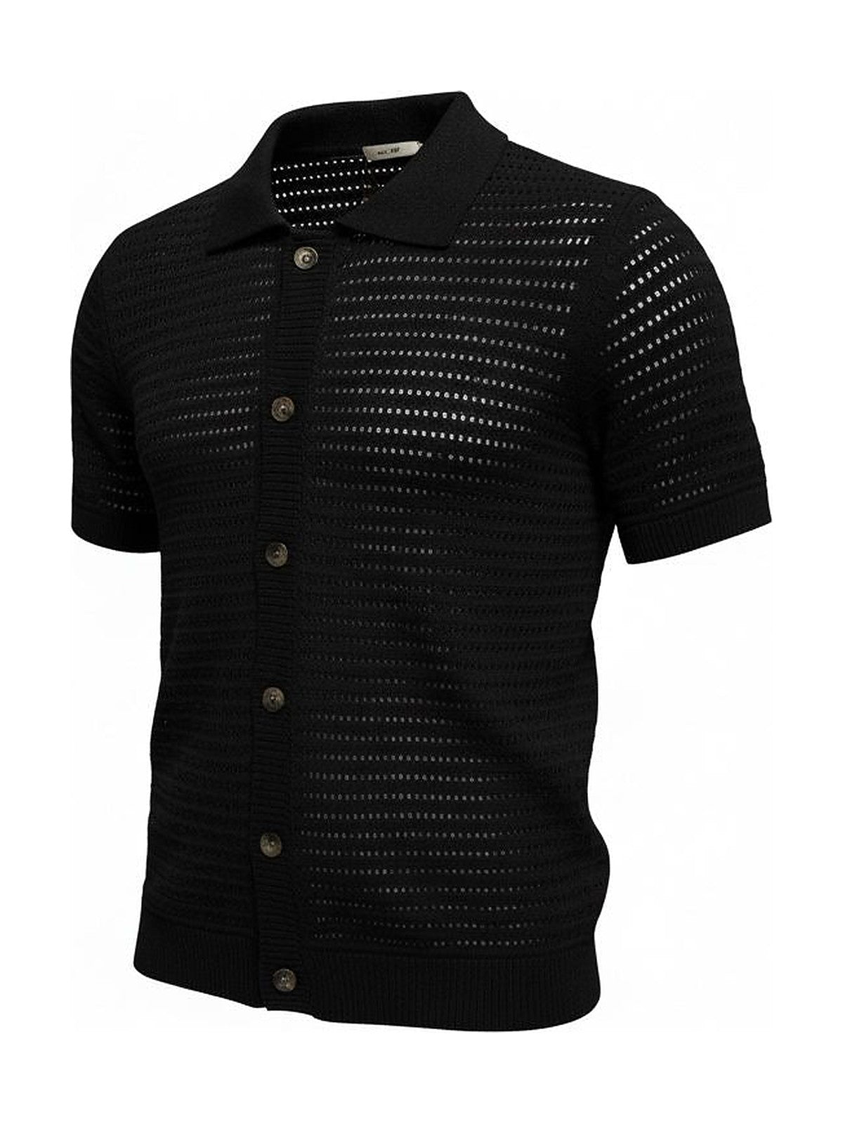 The Row knit button shirt (black)