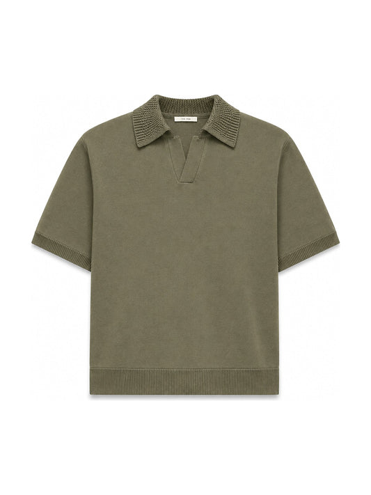 The Row knit polo (olive)