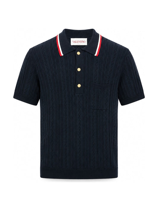 Valentino Garavani Knit Polo (Navy)