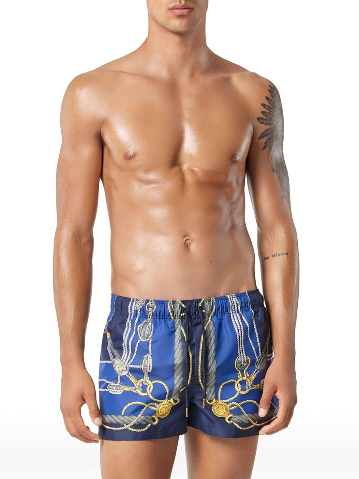 Versace Nautical Print Swim Shorts