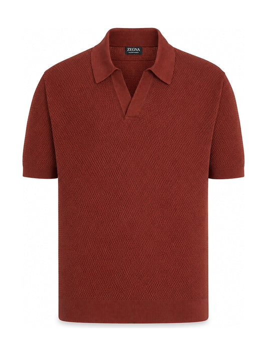 Zegna Cotton Polo Shirt (Rust)