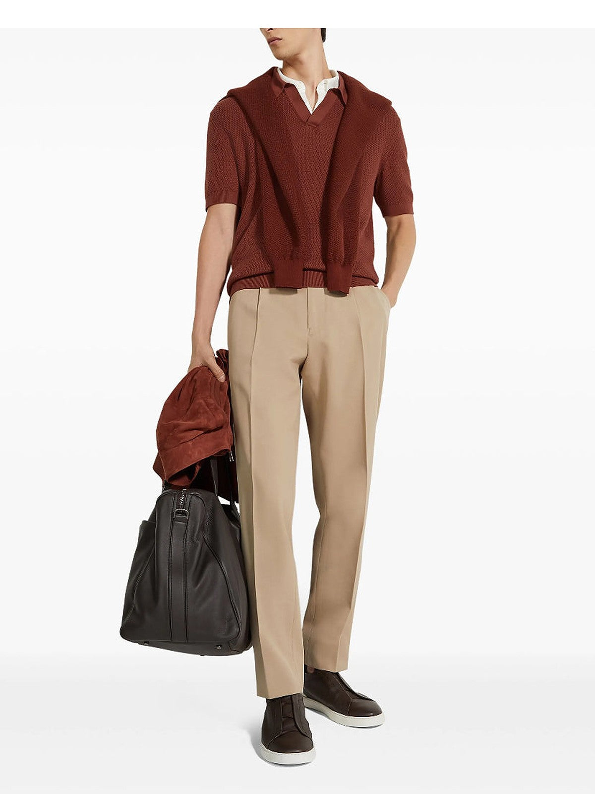 Zegna Cotton Polo Shirt (Rust)