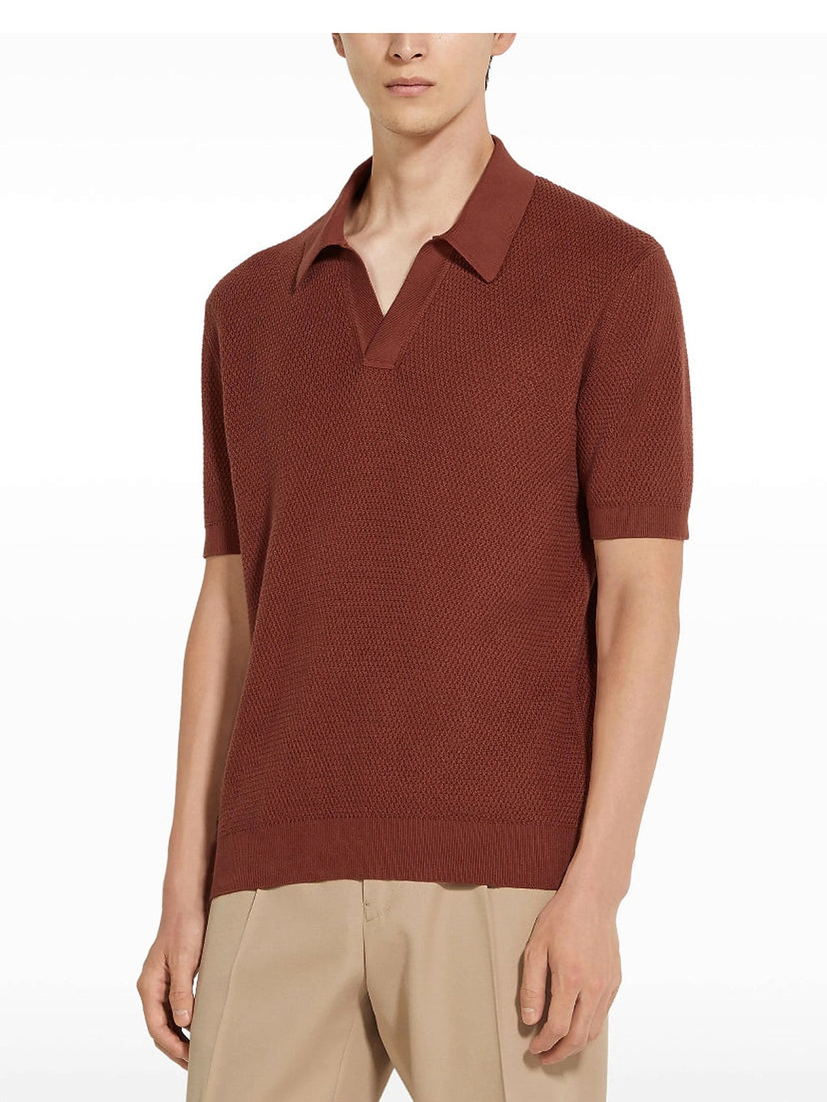 Zegna Cotton Polo Shirt (Rust)