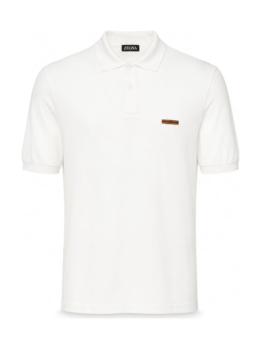 Zegna Pique Cotton Polo (White)