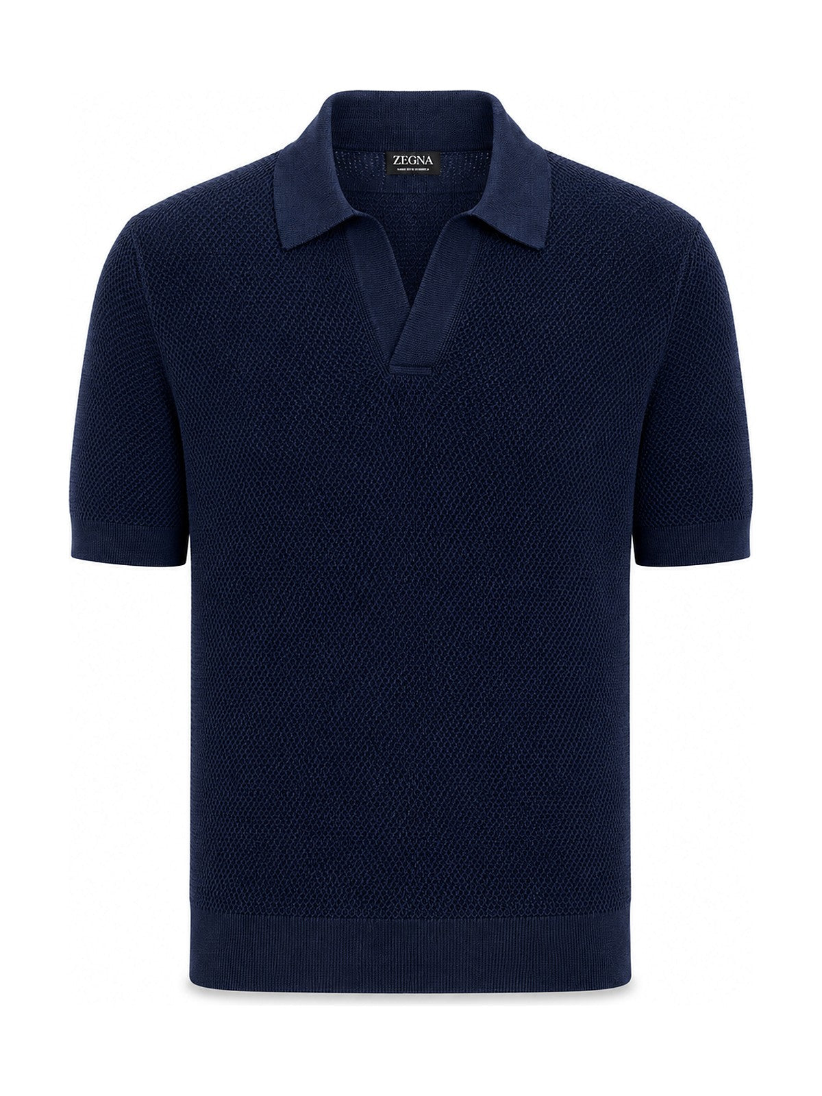 Zegna Polo-Collar T-shirt (Navy)