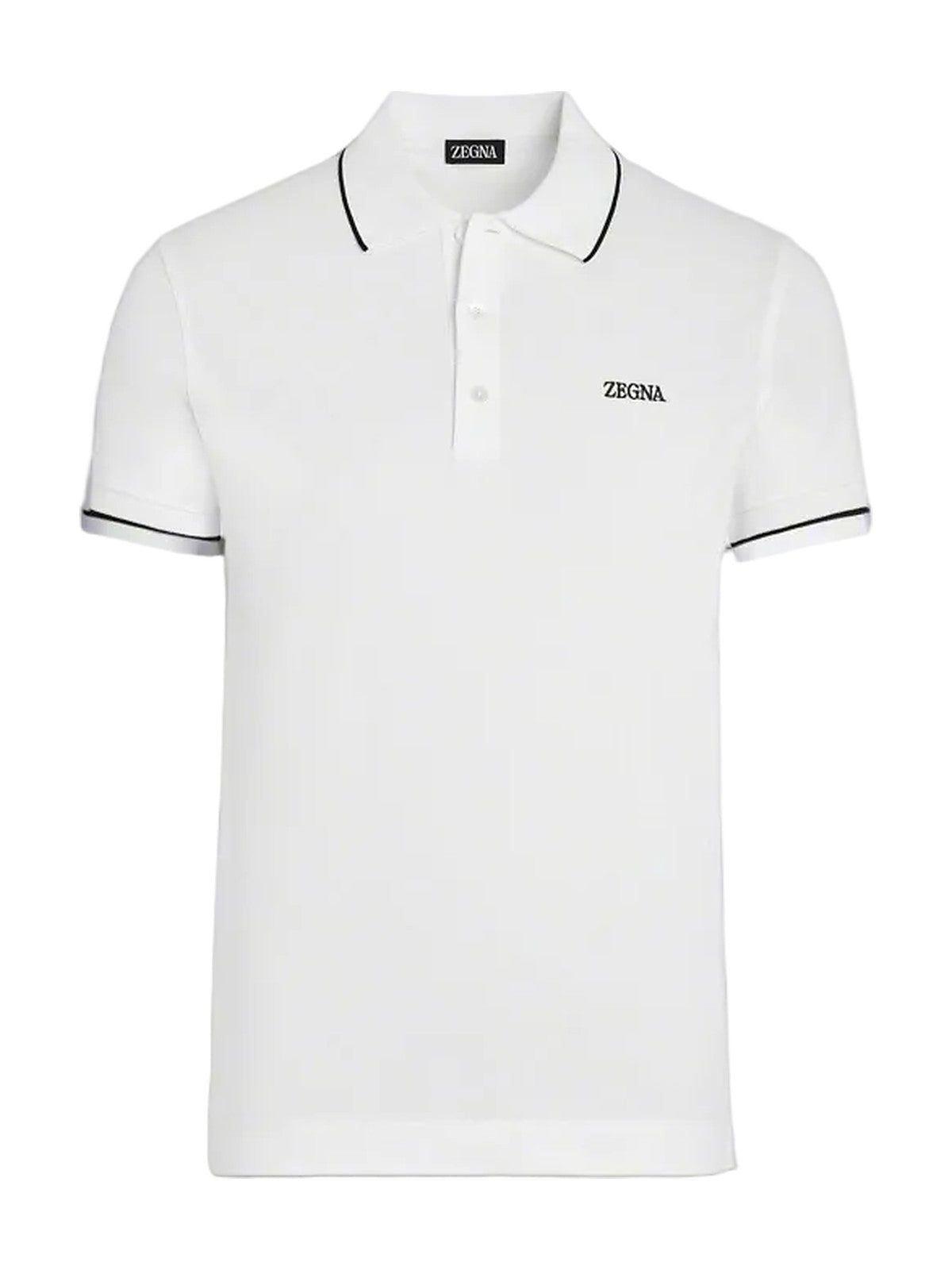 Zegna White Stretch Cotton Polo