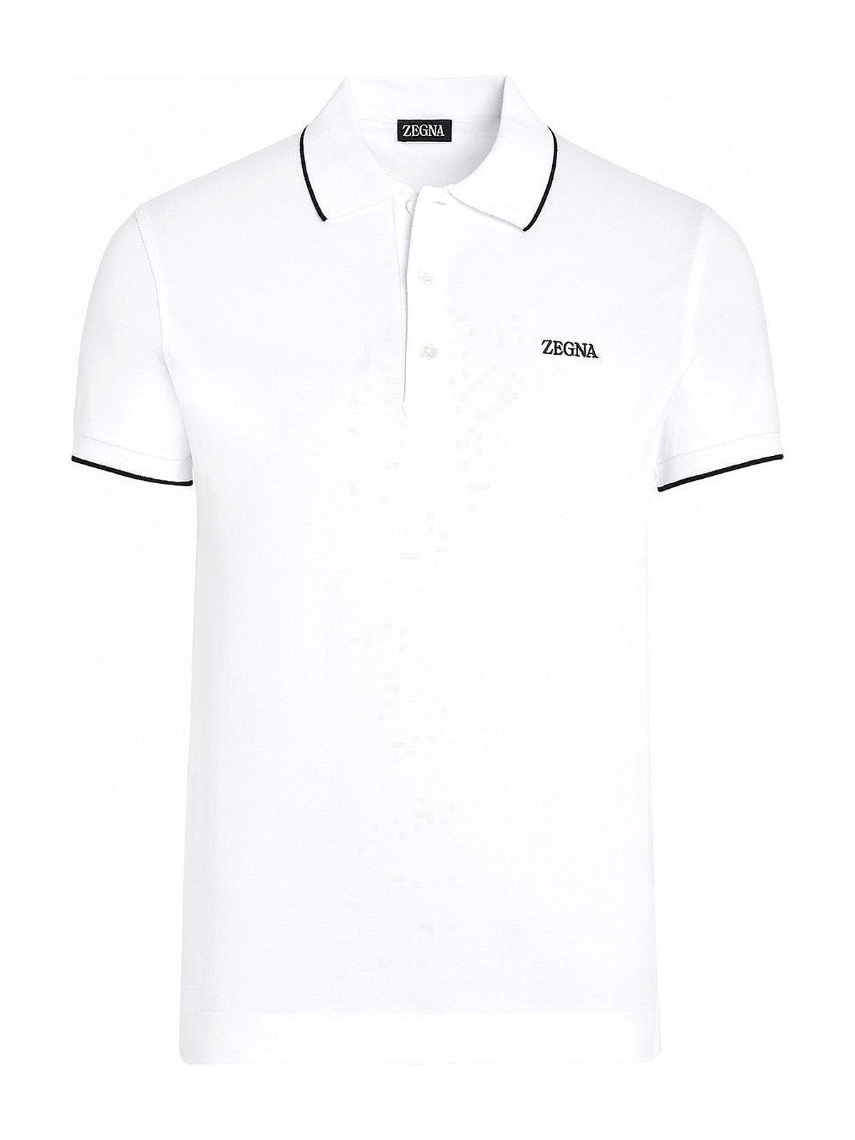 Zegna White Stretch Cotton Polo